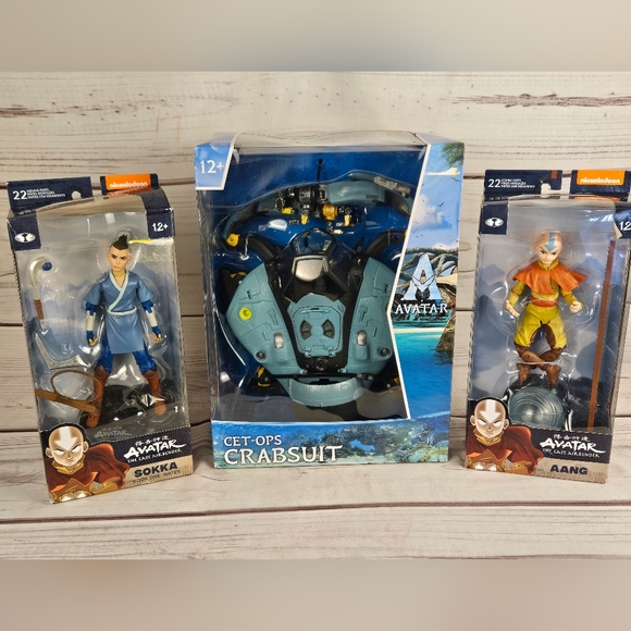 AVATAR Crabsuit Toy Avatar The Last Airbender Sokka and Aang Action Figures NEW - Picture 1 of 8